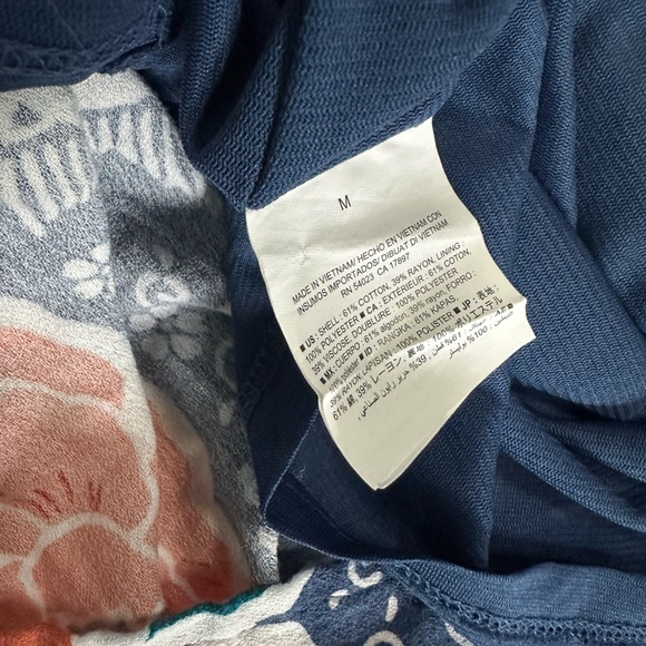 OLD NAVY FLORAL SHIFT MINI DRESS Size M Women 3/4 Sleeve Lined Cottagecore Tunic - Picture 6 of 8